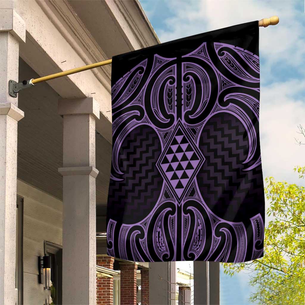 Waiporoporo Maori Ta Moko Poutama Art Garden Flag LT9 House Flag Purple - Polynesian Pride
