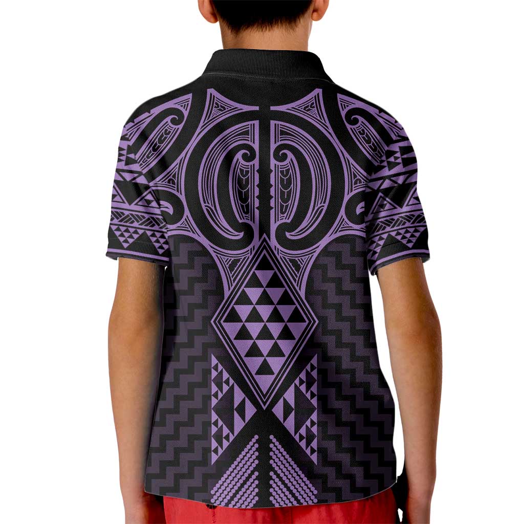 Waiporoporo Maori Ta Moko Poutama Art Kid Polo Shirt