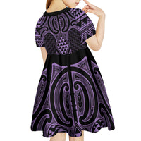 Waiporoporo Maori Ta Moko Poutama Art Kid Short Sleeve Dress