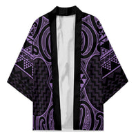 Waiporoporo Maori Ta Moko Poutama Art Kimono LT9 Unisex Purple - Polynesian Pride