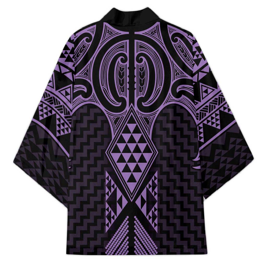 Waiporoporo Maori Ta Moko Poutama Art Kimono LT9 - Polynesian Pride