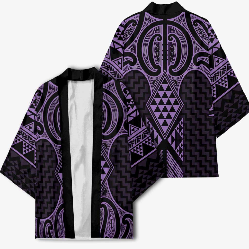 Waiporoporo Maori Ta Moko Poutama Art Kimono LT9 - Polynesian Pride