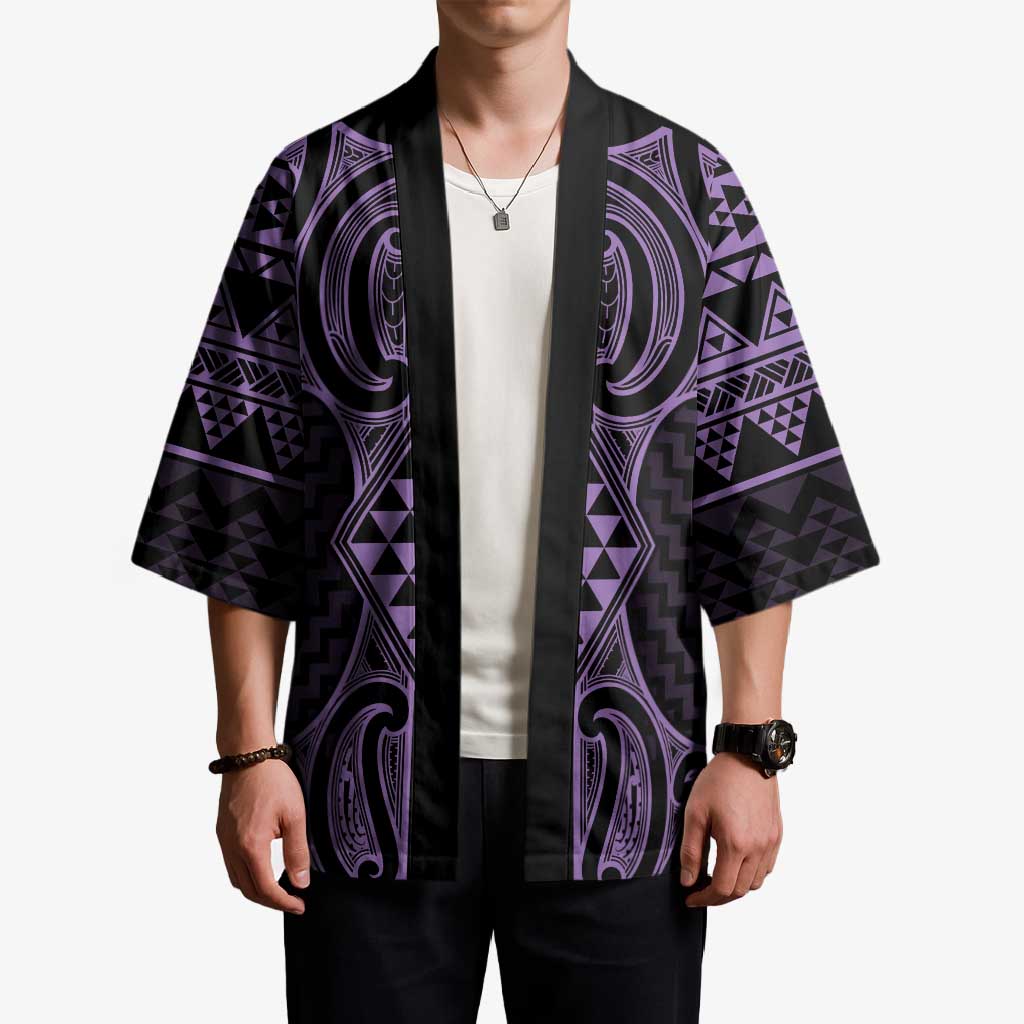 Waiporoporo Maori Ta Moko Poutama Art Kimono LT9 - Polynesian Pride