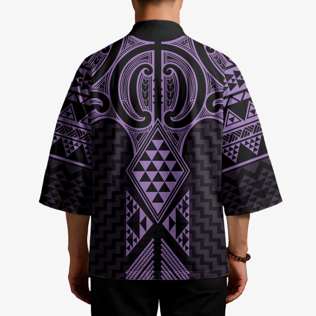 Waiporoporo Maori Ta Moko Poutama Art Kimono LT9 - Polynesian Pride