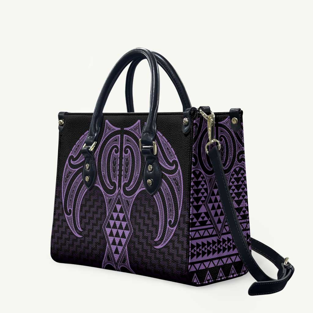 Waiporoporo Maori Ta Moko Poutama Art Leather Bag - Polynesian Pride