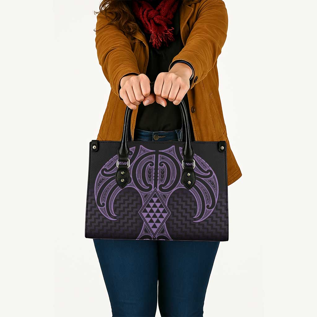 Waiporoporo Maori Ta Moko Poutama Art Leather Bag - Polynesian Pride