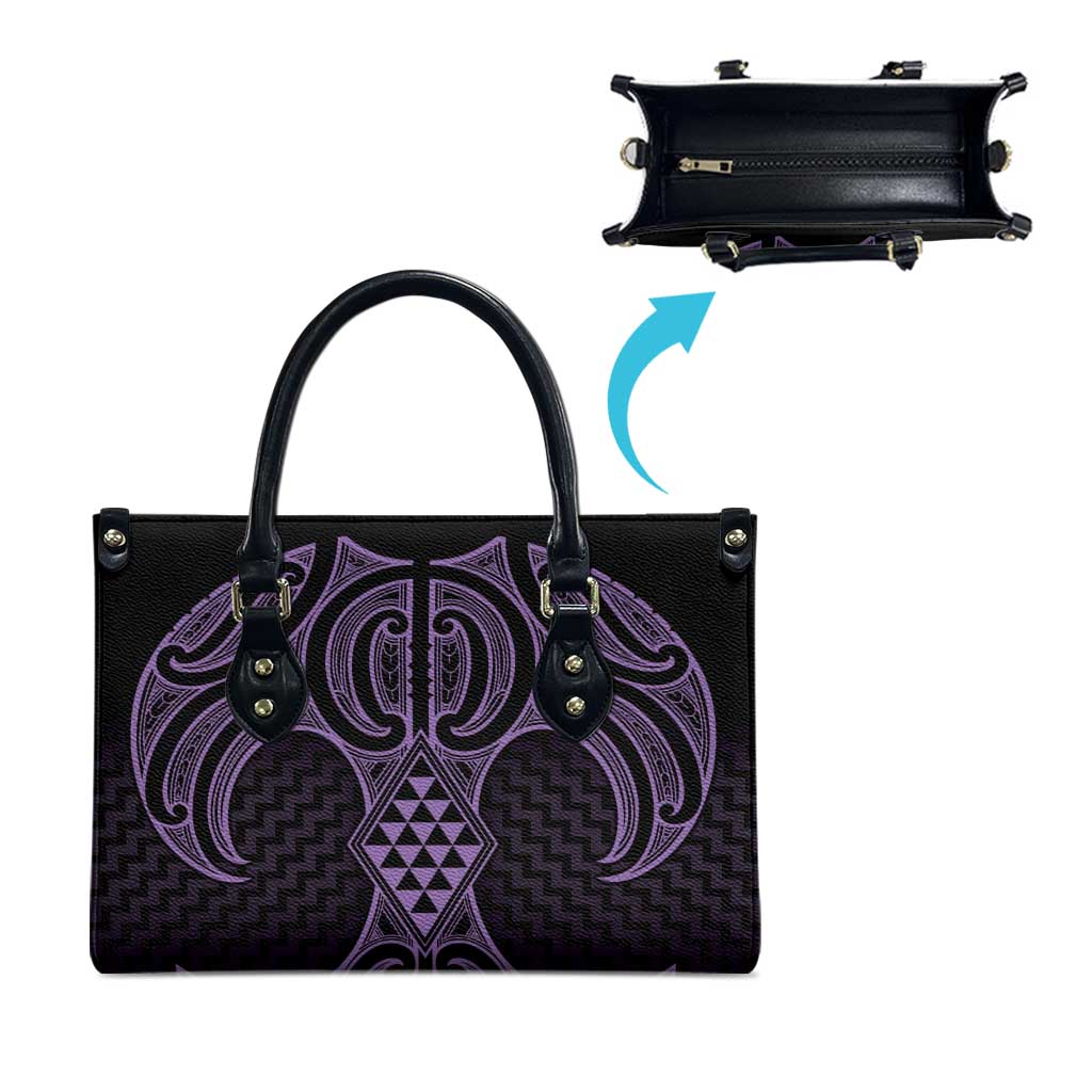 Waiporoporo Maori Ta Moko Poutama Art Leather Bag - Polynesian Pride