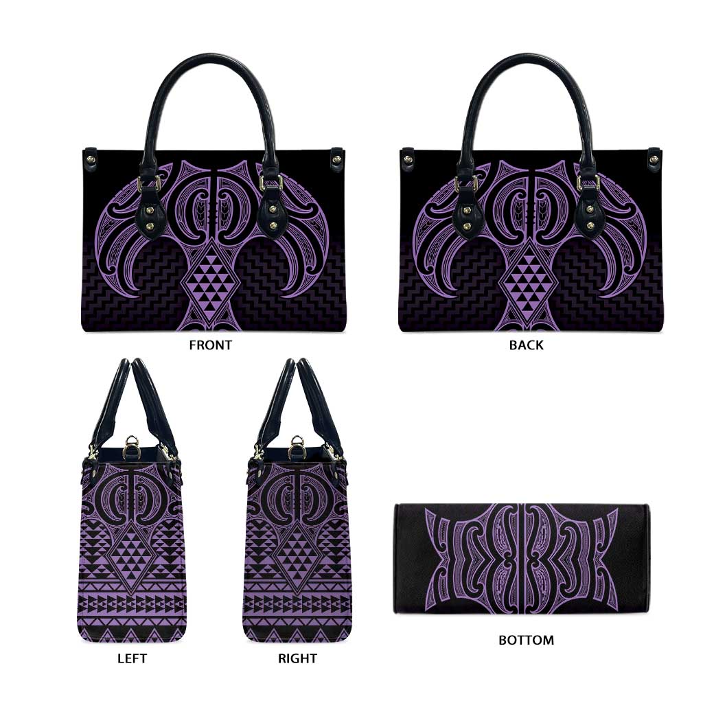 Waiporoporo Maori Ta Moko Poutama Art Leather Bag - Polynesian Pride