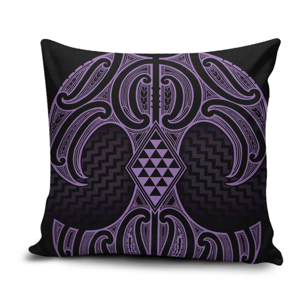 Waiporoporo Maori Ta Moko Poutama Art Pillow Cover LT9 Purple - Polynesian Pride