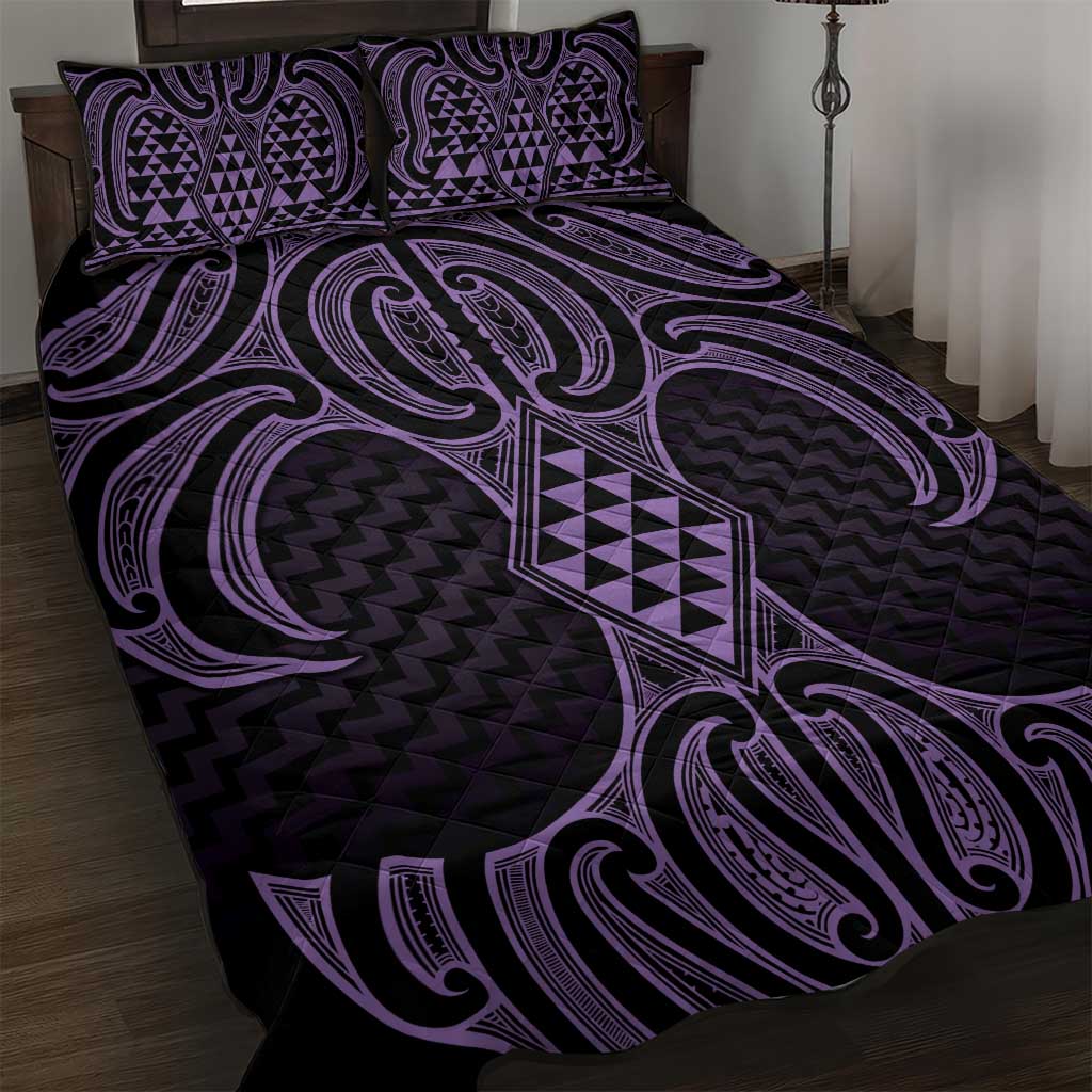Waiporoporo Maori Ta Moko Poutama Art Quilt Bed Set