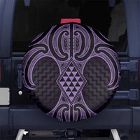 Waiporoporo Maori Ta Moko Poutama Art Spare Tire Cover LT9 No hole Purple - Polynesian Pride