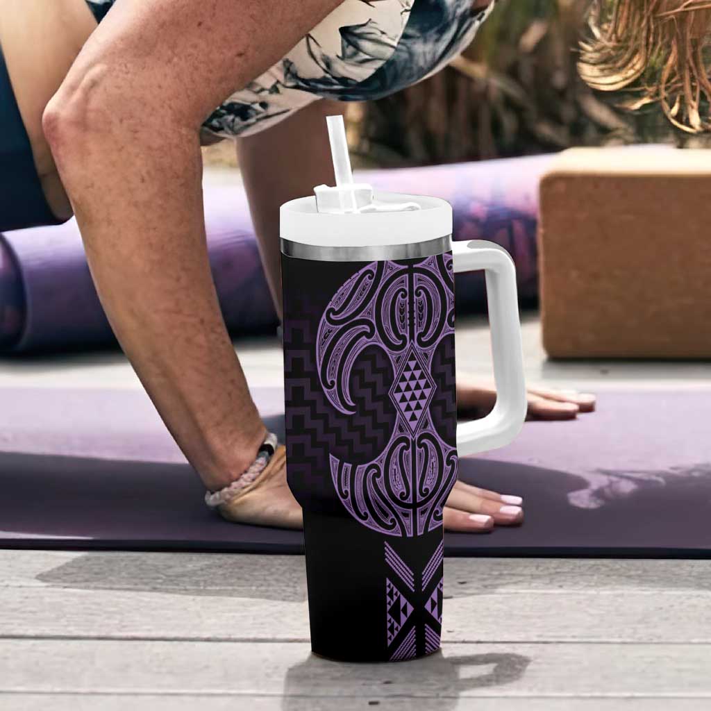 Waiporoporo Maori Ta Moko Poutama Art Tumbler With Handle