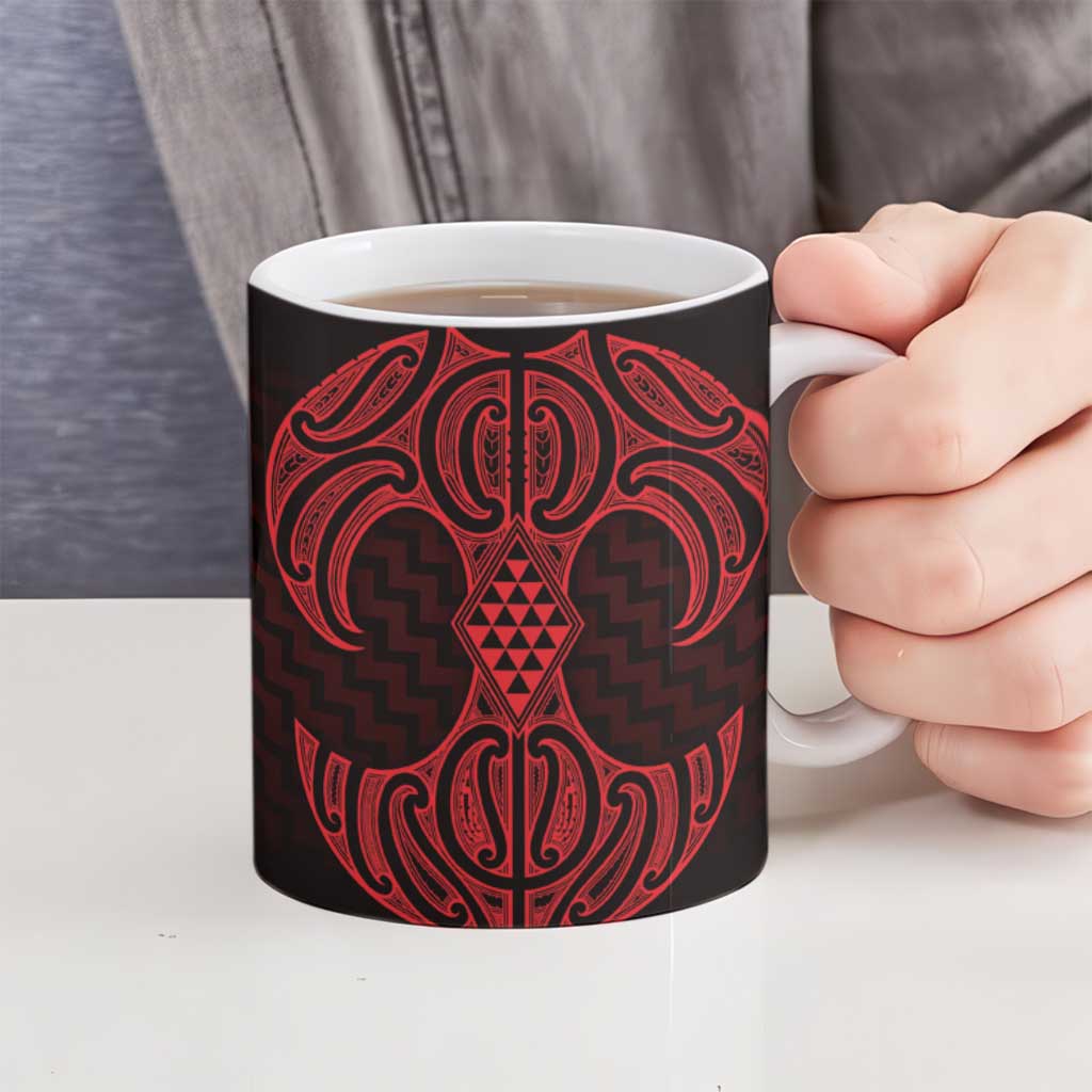 Whero Maori Ta Moko Poutama Art Ceramic Mug - Polynesian Pride
