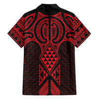 Whero Maori Ta Moko Poutama Art Family Matching Off Shoulder Short Dress and Hawaiian Shirt LT9 - Polynesian Pride