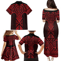 Whero Maori Ta Moko Poutama Art Family Matching Puletasi and Hawaiian Shirt LT9 - Polynesian Pride