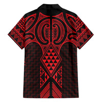 Whero Maori Ta Moko Poutama Art Family Matching Short Sleeve Bodycon Dress and Hawaiian Shirt LT9 - Polynesian Pride