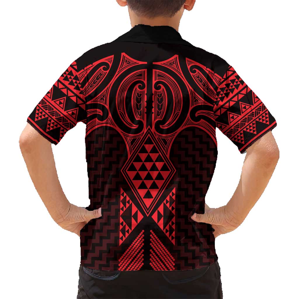 Whero Maori Ta Moko Poutama Art Family Matching Summer Maxi Dress and Hawaiian Shirt LT9 - Polynesian Pride
