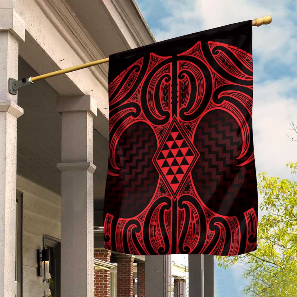 Whero Maori Ta Moko Poutama Art Garden Flag LT9 House Flag Red - Polynesian Pride