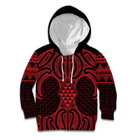 Whero Maori Ta Moko Poutama Art Kid Hoodie