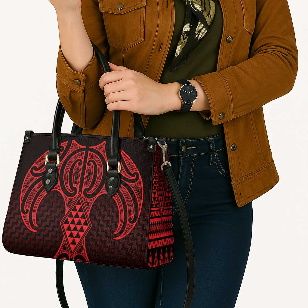 Whero Maori Ta Moko Poutama Art Leather Bag - Polynesian Pride