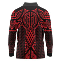 Whero Maori Ta Moko Poutama Art Long Sleeve Polo Shirt