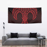 Whero Maori Ta Moko Poutama Art Tapestry