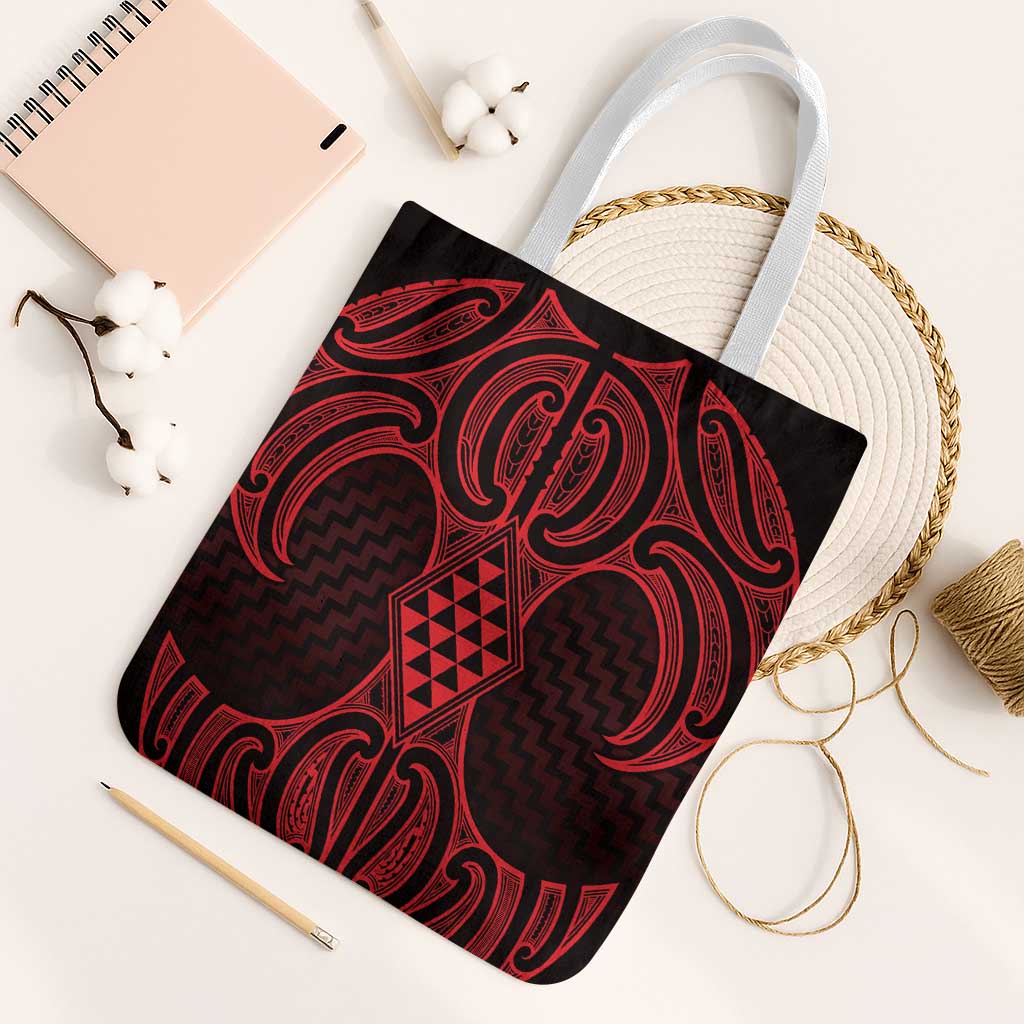 Whero Maori Ta Moko Poutama Art Tote Bag - Polynesian Pride