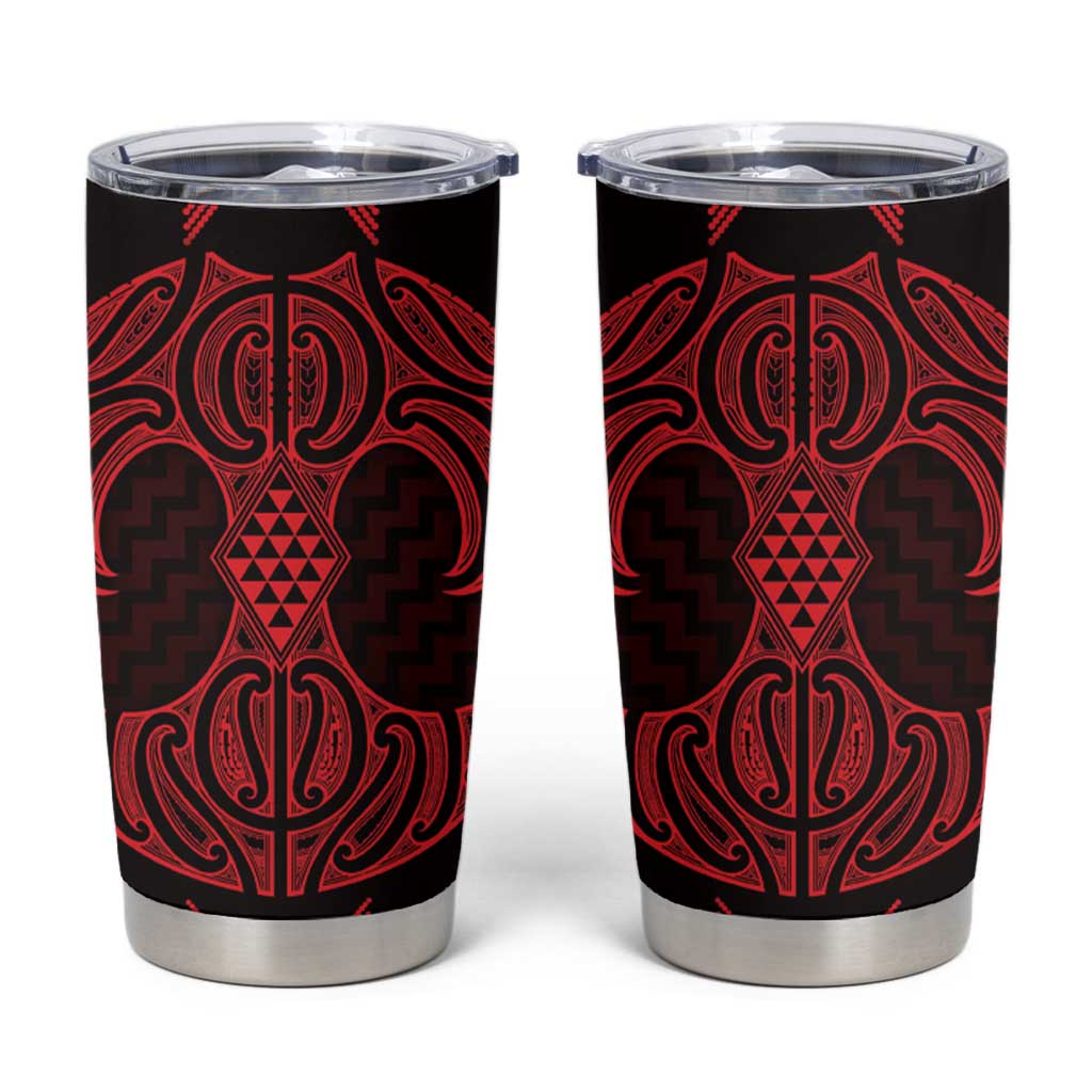 Whero Maori Ta Moko Poutama Art Tumbler Cup LT9 Red - Polynesian Pride