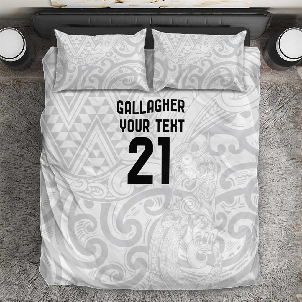 New Zealand Rangatira Custom Bedding Set All White Niho Taniwha Maori Tribal LT9 White - Polynesian Pride