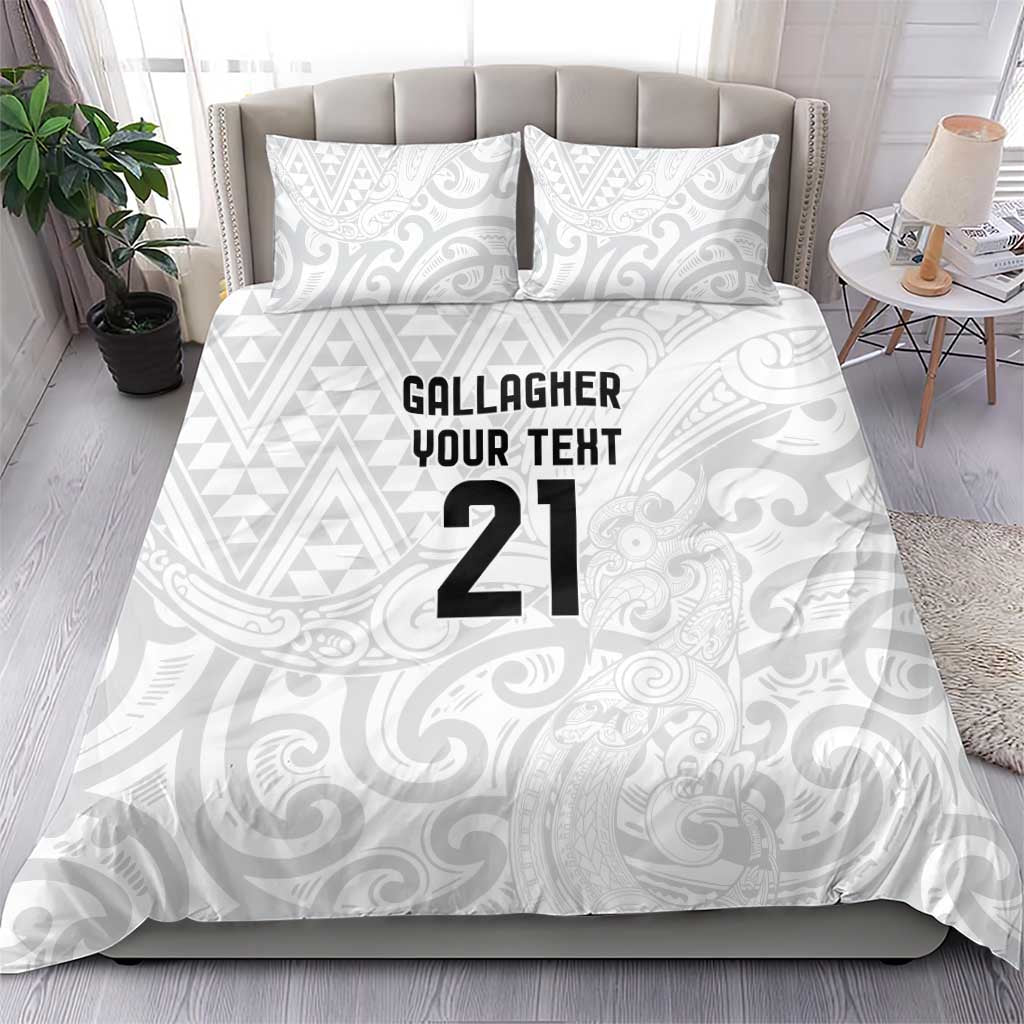 New Zealand Rangatira Custom Bedding Set All White Niho Taniwha Maori Tribal LT9 - Polynesian Pride