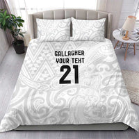 New Zealand Rangatira Custom Bedding Set All White Niho Taniwha Maori Tribal LT9 - Polynesian Pride