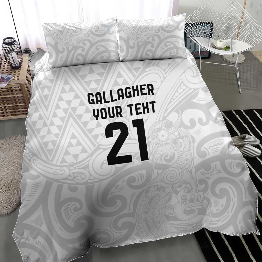 New Zealand Rangatira Custom Bedding Set All White Niho Taniwha Maori Tribal LT9 - Polynesian Pride