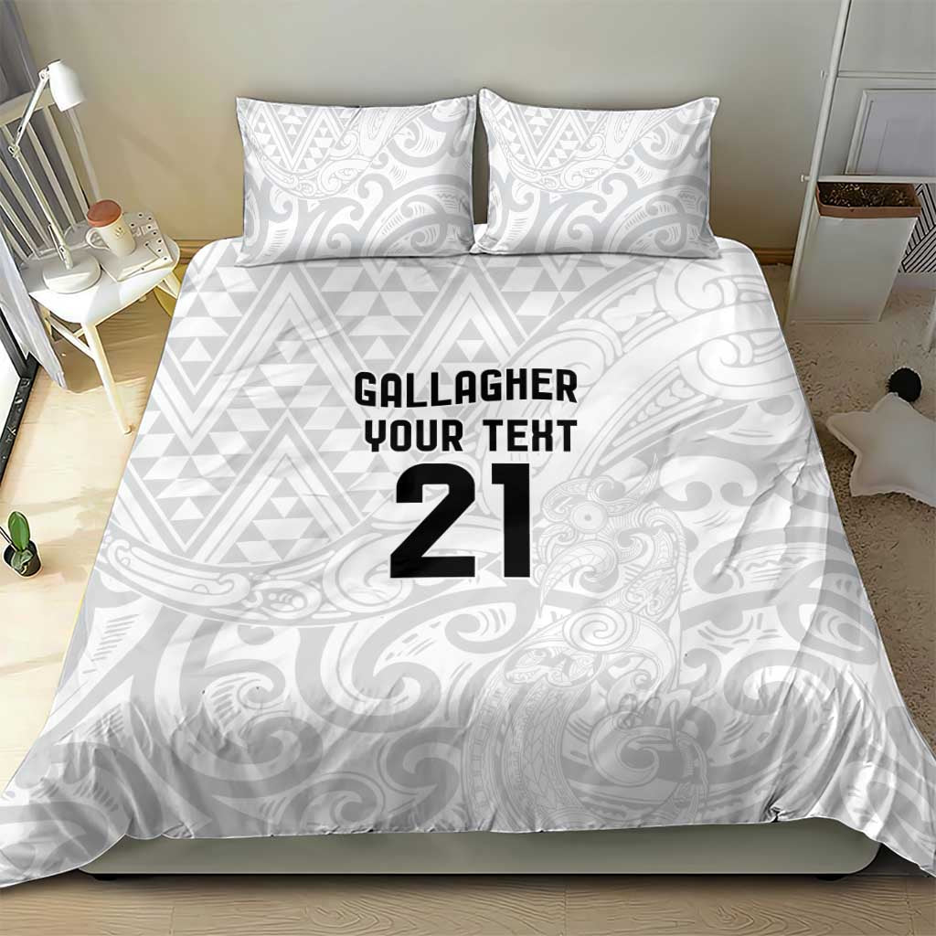 New Zealand Rangatira Custom Bedding Set All White Niho Taniwha Maori Tribal LT9 - Polynesian Pride