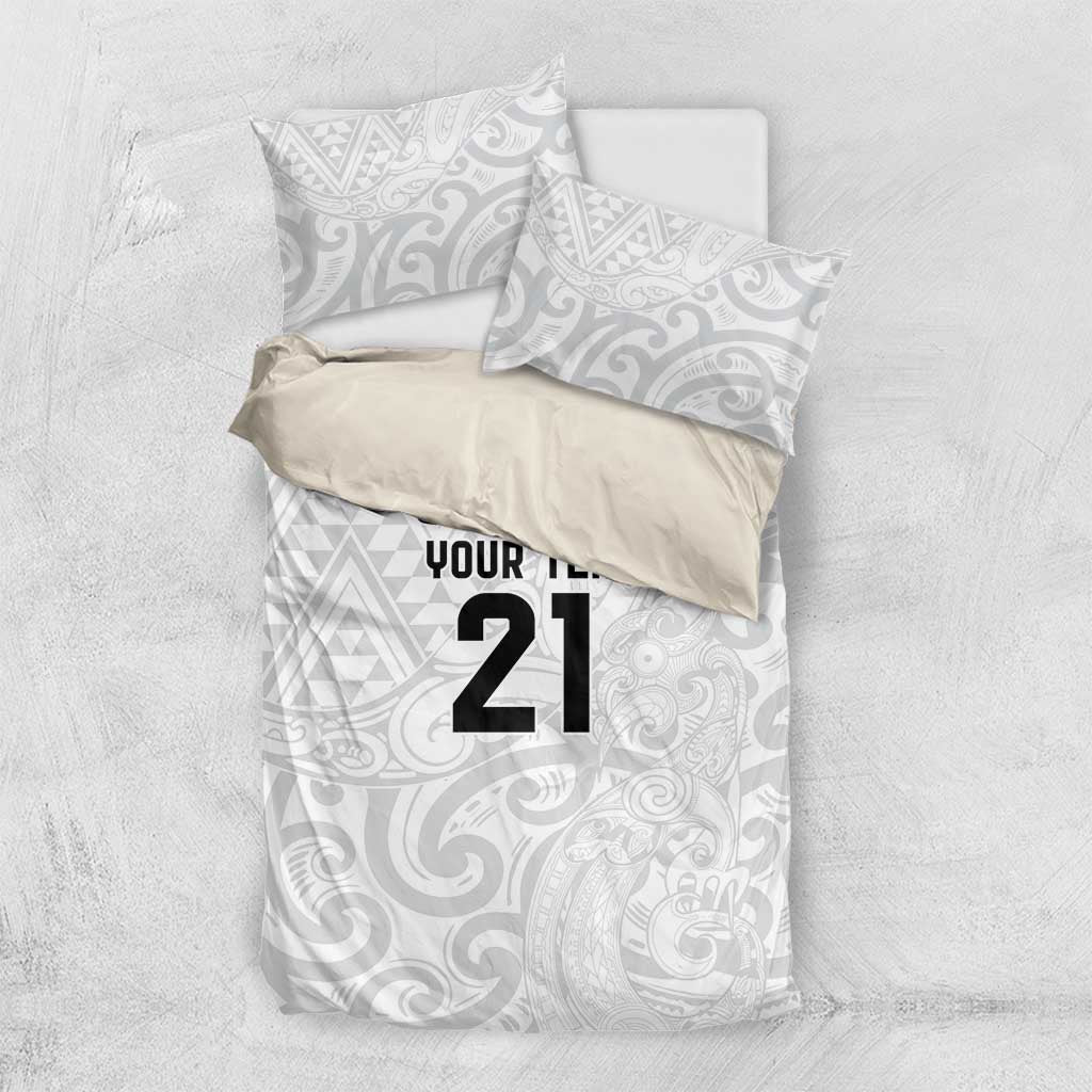 New Zealand Rangatira Custom Bedding Set All White Niho Taniwha Maori Tribal LT9 US Twin 172cm x 218cm White - Polynesian Pride