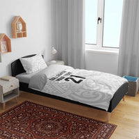 New Zealand Rangatira Custom Bedding Set All White Niho Taniwha Maori Tribal LT9 - Polynesian Pride