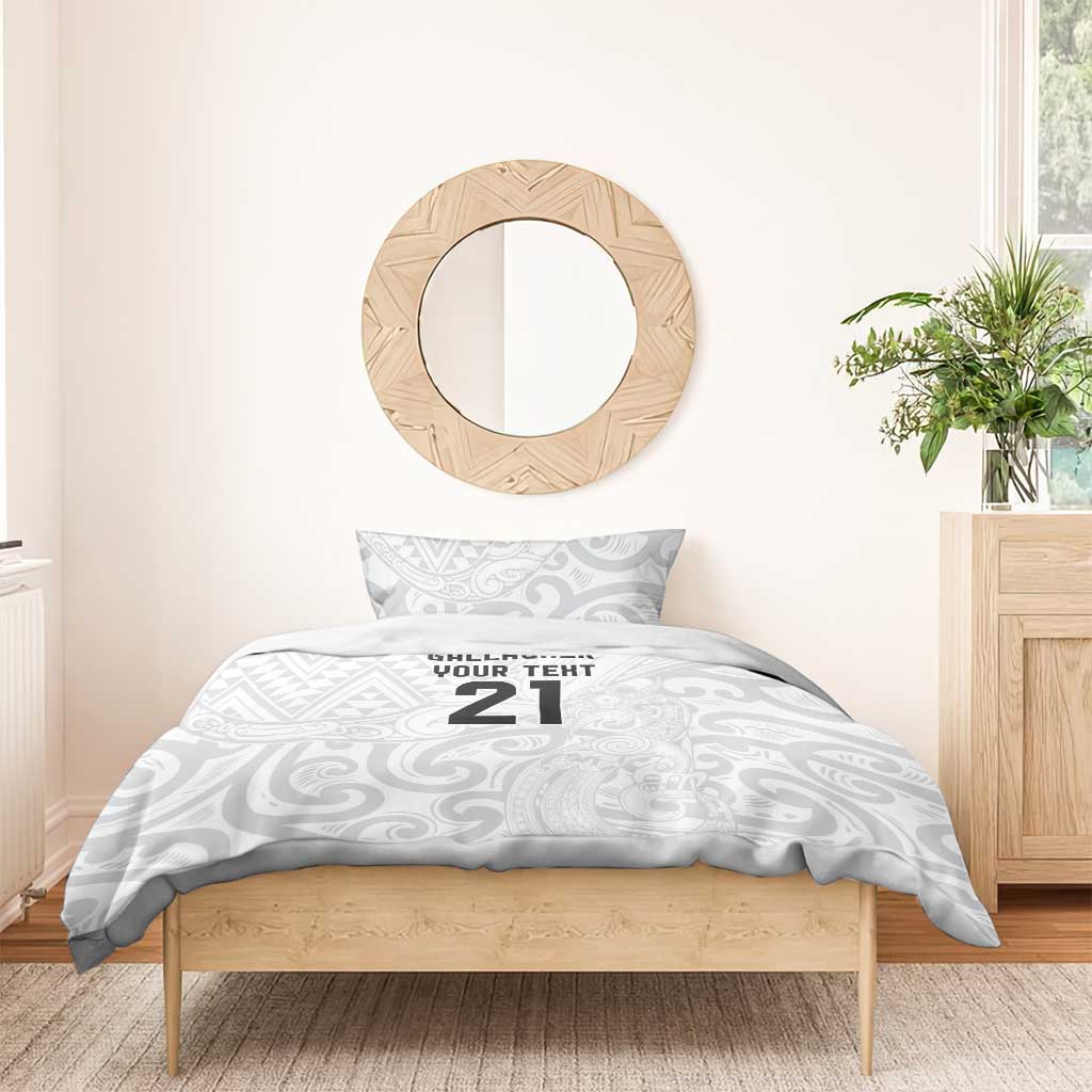 New Zealand Rangatira Custom Bedding Set All White Niho Taniwha Maori Tribal LT9 - Polynesian Pride