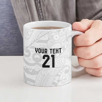 New Zealand Rangatira Custom Ceramic Mug All White Niho Taniwha Maori Tribal - Polynesian Pride