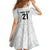 New Zealand Rangatira Custom Family Matching Long Sleeve Bodycon Dress and Hawaiian Shirt All White Niho Taniwha Maori Tribal