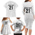 New Zealand Rangatira Custom Family Matching Long Sleeve Bodycon Dress and Hawaiian Shirt All White Niho Taniwha Maori Tribal