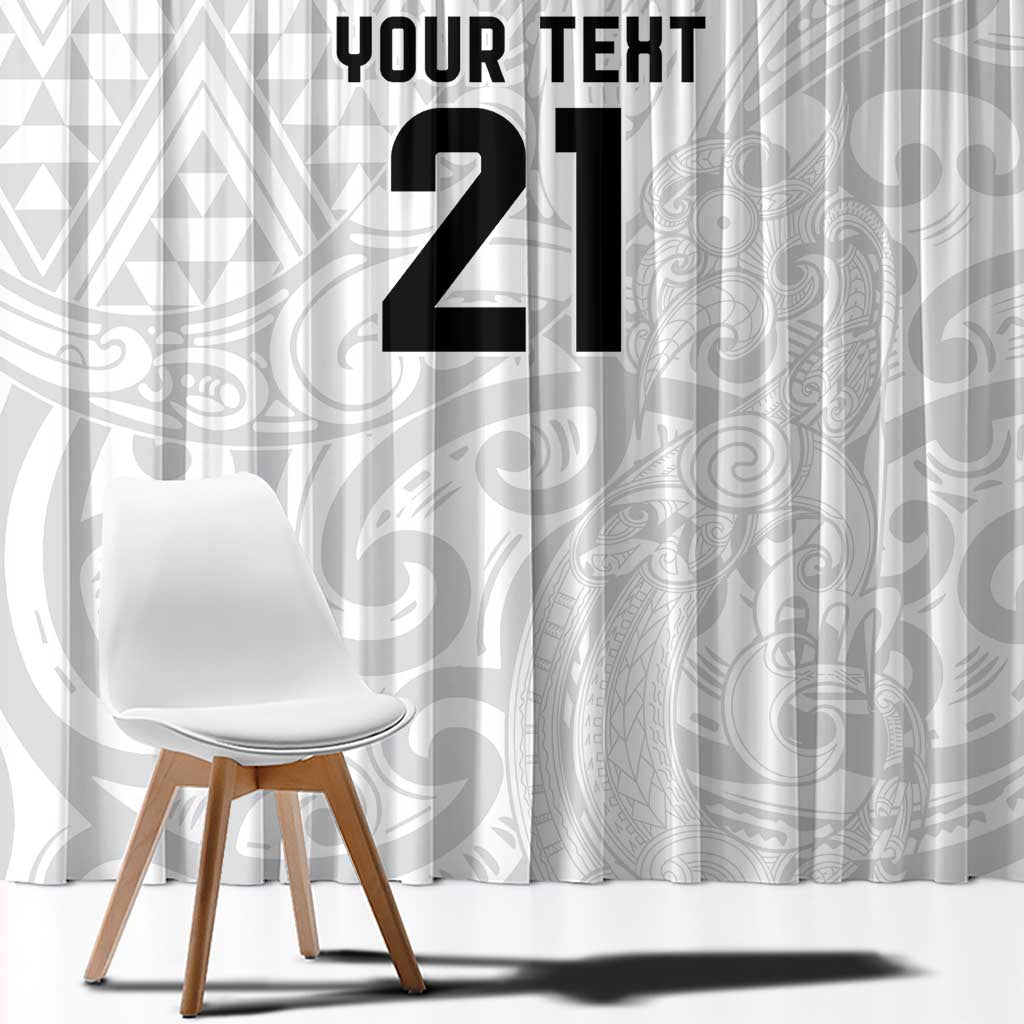 New Zealand Rangatira Custom Window Curtain All White Niho Taniwha Maori Tribal LT9 - Polynesian Pride