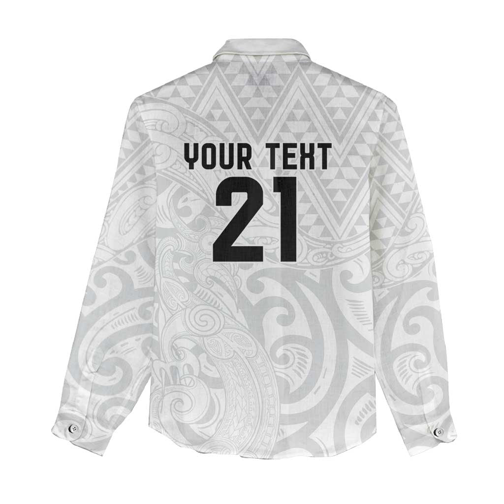 New Zealand Rangatira Custom Women Casual Shirt All White Niho Taniwha Maori Tribal LT9 - Polynesian Pride