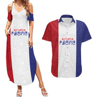 New Zealand Rugby Pacific Personalised Couples Matching Summer Maxi Dress and Hawaiian Shirt Maori Style Tribal Tapa Pattern LT9 White - Polynesian Pride
