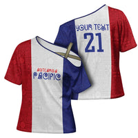 New Zealand Rugby Pacific Personalised Cross Shoulder Shirt Maori Style Tribal Tapa Pattern - Polynesian Pride