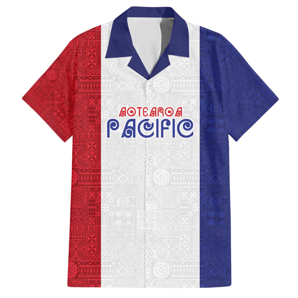 New Zealand Rugby Pacific Personalised Family Matching Long Sleeve Bodycon Dress and Hawaiian Shirt Maori Style Tribal Tapa Pattern LT9 Dad's Shirt - Short Sleeve White - Polynesian Pride