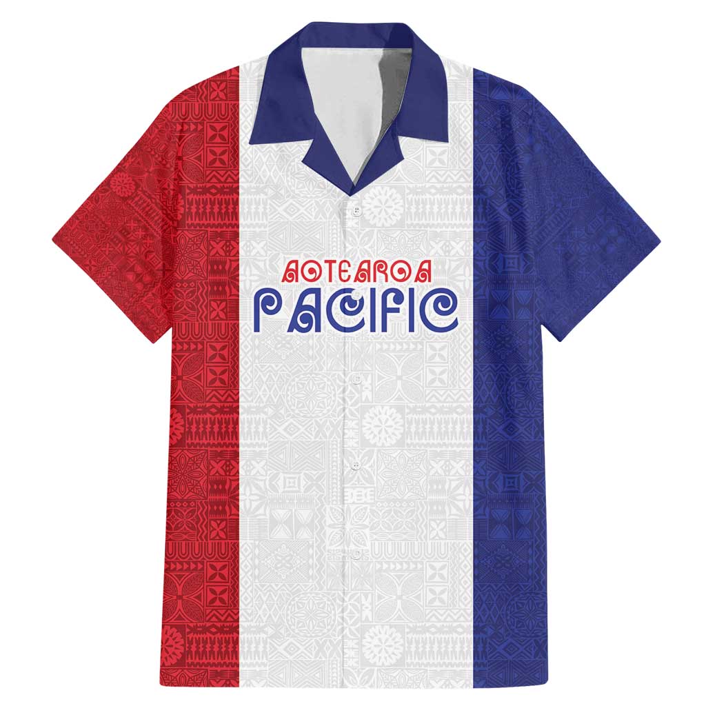 New Zealand Rugby Pacific Personalised Family Matching Mermaid Dress and Hawaiian Shirt Maori Style Tribal Tapa Pattern LT9 Dad's Shirt - Short Sleeve White - Polynesian Pride