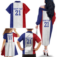 New Zealand Rugby Pacific Personalised Family Matching Off The Shoulder Long Sleeve Dress and Hawaiian Shirt Maori Style Tribal Tapa Pattern LT9 - Polynesian Pride