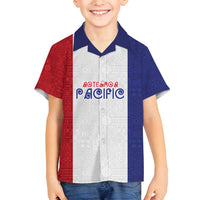 New Zealand Rugby Pacific Personalised Family Matching Puletasi and Hawaiian Shirt Maori Style Tribal Tapa Pattern LT9 Son's Shirt White - Polynesian Pride