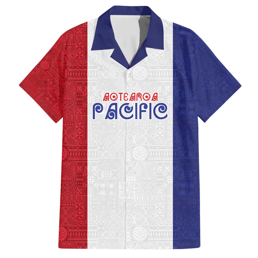 New Zealand Rugby Pacific Personalised Family Matching Short Sleeve Bodycon Dress and Hawaiian Shirt Maori Style Tribal Tapa Pattern LT9 Dad's Shirt - Short Sleeve White - Polynesian Pride