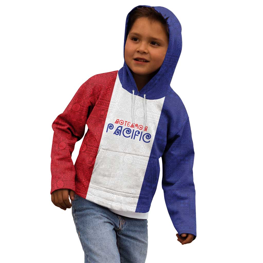 New Zealand Rugby Pacific Personalised Kid Hoodie Maori Style Tribal Tapa Pattern