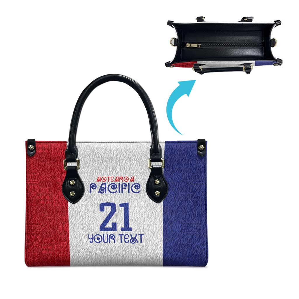 New Zealand Rugby Pacific Personalised Leather Bag Maori Style Tribal Tapa Pattern - Polynesian Pride